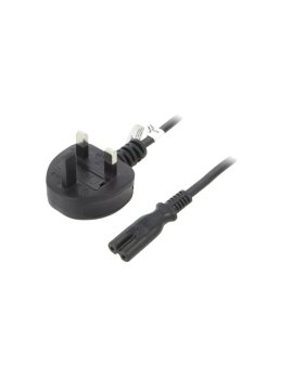 SN37-3/07/1.8BK Kabel BS 1363 (G) wtyk, IEC C7 żeński PVC 1,8m czarny 2,5A