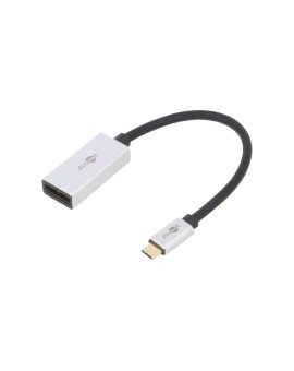 USBC-DP/F-0.15 Adapter DisplayPort 1.4, HDCP 2.2 złocony 0,15m czarny