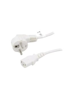 SN326-3/10/1.5WH Kabel CEE 7/7 (E/F) wtyk kątowy, IEC C13 żeński PVC 1,5m 10A