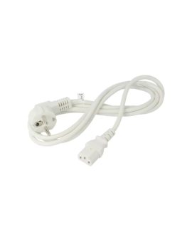 SN326-3/10/2WH Kabel CEE 7/7 (E/F) wtyk kątowy, IEC C13 żeński PVC 2m biały