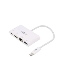 USB.C-ADAP-20 Adapter HDMI 1.4, USB 3.0 0,15m biały Obsługa: 4K, UHD 2160p