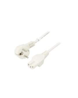 SN327-3/07/2WH Kabel CEE 7/7 (E/F) wtyk kątowy, IEC C15 żeński PVC 2m biały