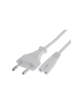 CABLE-704-1.8WH Kabel 2x0, 75mm2 CEE 7/16 (C) wtyk, IEC C7 żeński PVC 1, 8m