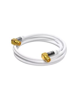 SAT-90-F/F-0300-WH Kabel 3m F wtyk kątowy, z obu stron PVC ekranowane złącza