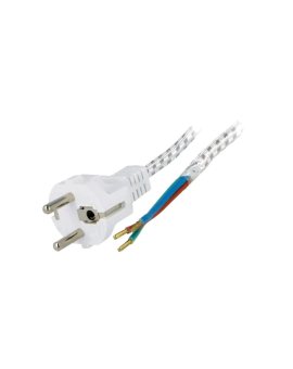 S39-3/07/3BW Kabel 3x0,75mm2 CEE 7/7 (E/F) wtyk, przewody tekstylny 3m