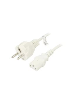 SN316-3/07/1.5WH Kabel CEE 7/7 (E/F) wtyk, IEC C13 żeński PVC 1,5m biały 10A