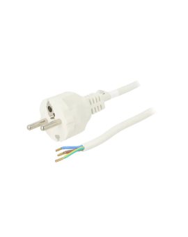 S5-3/07/1.5WH Kabel CEE 7/7 (E/F) wtyk, przewody PVC 1,5m biały 16A 250V