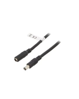 GOOBAY-71400 Kabel DC 5,5/2,1 wtyk, DC 5,5/2,1 gniazdo czarny 10m