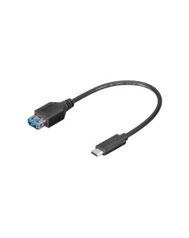 USB3.0-USB3.1 Kabel OTG,USB 3.0 USB A gniazdo,USB C wtyk 0,2m czarny 5Gbps