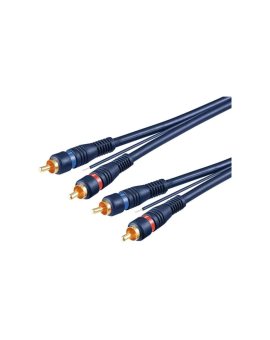 C-2RCA2RCA-R-BL050 Kabel RCA wtyk x2,sterowanie,z obu stron 5m Pokrycie: złocony