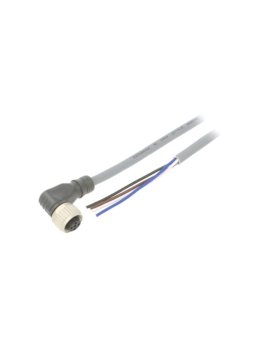 CONE14NF-A5P Przewód przyłączeniowy, PIN: 4, kątowe, 5m, M12, 250VAC, 4A, Żyły: 4