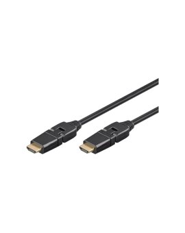 HDMI-HE120.020 Kabel HDMI 1.4 HDMI wtyk ruchomy 90,z obu stron 2m czarny