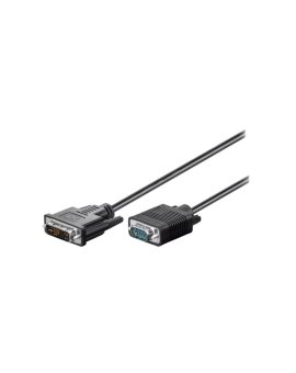 DVI-VGA/1 Kabel D-Sub 15pin HD wtyk,DVI-I (12+5) wtyk 1m czarny