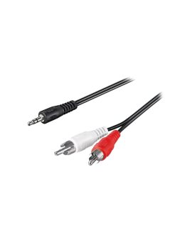 CABLE-458/10 Kabel Jack 3,5mm 3pin wtyk,RCA wtyk x2 10m czarny