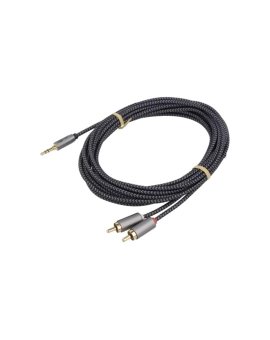 GOOBAY-PLUS-65290 Kabel Jack 3,5mm 3pin wtyk,RCA wtyk x2 5m Pokrycie: złocony