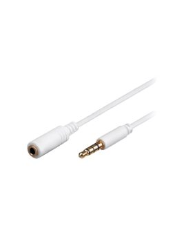 AVK-181-500WH Kabel Jack 3,5mm 4pin gniazdo,Jack 3,5mm 4pin wtyk 5m biały