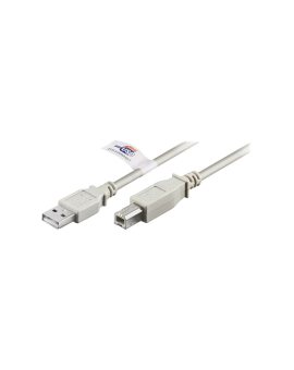 USB-AB-UL/5 Kabel USB 2.0 USB A wtyk, USB B wtyk 5m szary Żyła: Cu 480Mbps