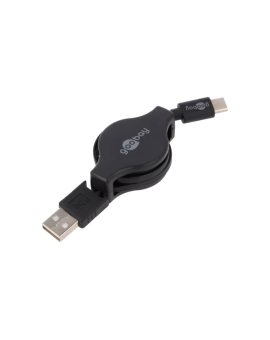 ROL-USB-C Kabel USB 2.0 USB A wtyk, USB C wtyk 1m czarny