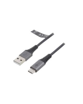 USB-C/A-TXT/2.0 Kabel USB 2.0 USB A wtyk, USB C wtyk 2m 480Mbps tekstylny