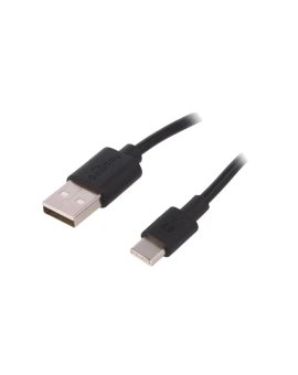 USB-USBC-2.0-BK Kabel USB 2.0 USB A wtyk, USB C wtyk 2m czarny Żyła: Cu PVC