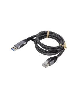 GOOBAY-70497 Kabel USB 3.0 RJ45 wtyk, USB A wtyk niklowany 1,5m U/FTP PVC