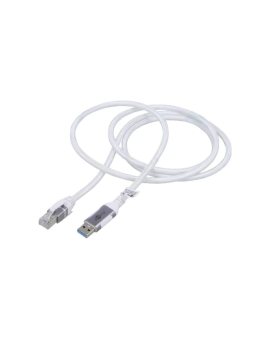 GOOBAY-74157 Kabel USB 3.0 RJ45 wtyk, USB A wtyk niklowany 1m biały F/UTP