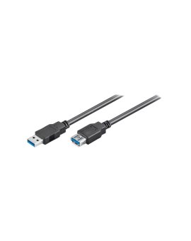 USB3.0-EXT/1.8BK Kabel USB 3.0 USB A gniazdo, USB A wtyk 1,8m czarny Żyła: Cu