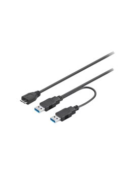 USB3.0Y-MICBM/0.3 Kabel USB 3.0 USB A wtyk x2, USB B micro wtyk 0,3m czarny