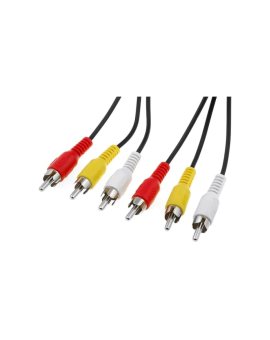 CABLE-521/10 Kabel RCA wtyk x3, z obu stron 10m Pokrycie: niklowany