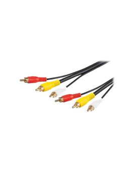 CABLE-522/15 Kabel RCA wtyk x3, z obu stron 15m Pokrycie: złocony