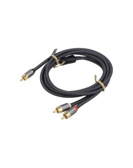 GOOBAY-PLUS-65300 Kabel RCA wtyk, RCA wtyk x2 2m Pokrycie: złocony czarno-szary