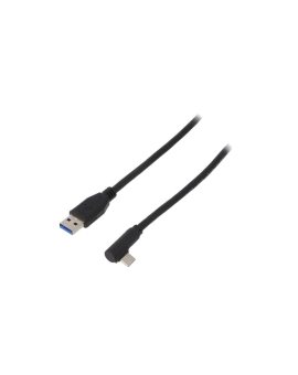 USB.C-F90/AM-20 Kabel USB 3.0 USB A wtyk, USB C wtyk kątowy 2m czarny Żyła: Cu