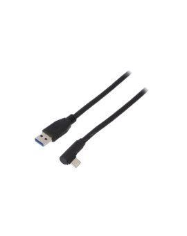 USB.C-F90/AM-30 Kabel USB 3.0 USB A wtyk, USB C wtyk kątowy 3m czarny Żyła: Cu