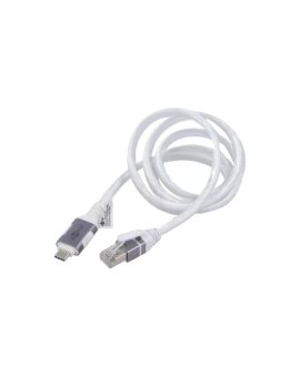 GOOBAY-74165 Kabel USB 3.1 RJ45 wtyk, USB C wtyk niklowany 1m biały F/UTP