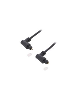 TOS-2X90-2.0 Kabel Toslink wtyk kątowy, z obu stron 2m czarny Øzewn: 4mm