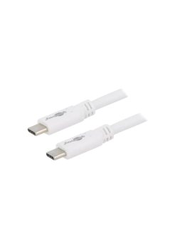 USB.C-PD60-1.0WH Kabel USB 3.2 USB C wtyk, z obu stron 1m biały 5Gbps 60W