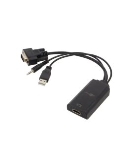 VGA-HDMI-ADAP01 Konwerter Obsługa: 1080p, FullHD czarny