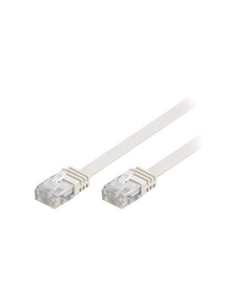 F.U/UTP5-CCA-150WH Patch cord U/UTP 5e linka CCA PVC biały 15m płaski kabel