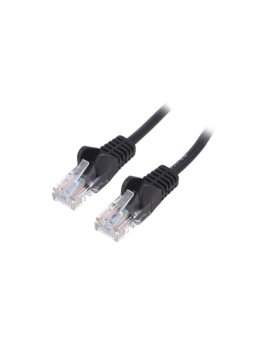 U/UTP5-CCA-150BK Patch cord U/UTP 5e linka CCA PVC czarny 15m 27AWG