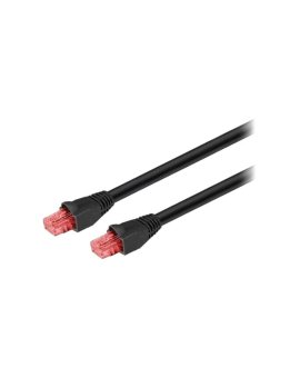 U/UTP6-CU-150-O Patch cord U/UTP 6 Cu PE czarny 15m RJ45 wtyk, z obu stron