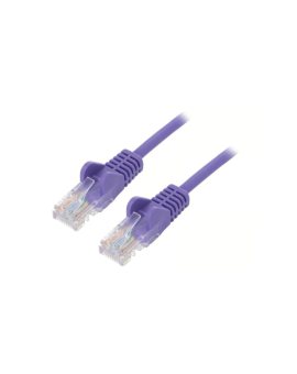 U/UTP6-CCA-100VI Patch cord U/UTP 6 linka CCA PVC fioletowy 10m 24AWG