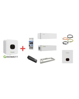 GROWATT Zestaw: Falownik hybrydowy MIN-3600TL-XH 1-fazowy + Bateria 5 kWh + BDC 95045-A1 + podstawa + kable+ Smart Meter + WiFi+