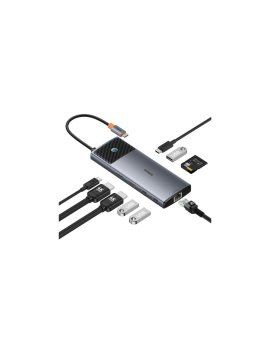 HUB 10w1 Baseus Metal Gleam II USB-C - HDMI 4K 120Hz / HDMI 4K 60Hz / USB-A 3.2 / 2x USB-A / USB-C 3