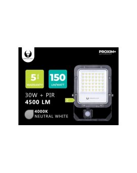 Naświetlacz LED PROXIM+ 30W 4000K 4500lm PIR 230V IP65 Forever Light 150lm/W 5 LAT GWARANCJI