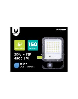 Naświetlacz LED PROXIM+ 30W 6500K 4500lm PIR 230V IP65 Forever Light 150lm/W 5 LAT GWARANCJI