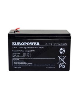 EUROPOWER Akumulator 12V EH 7Ah żywotność: 3-5 lat terminal T1