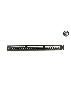 GT Networks Panel krosowy 19 1U 24 gniazda RJ45 kat. 6A ekranowane STP czarny