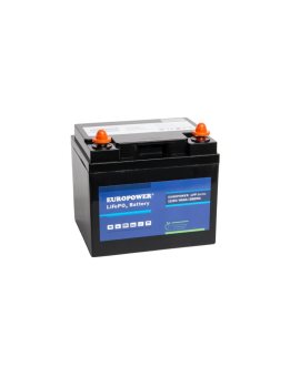 EUROPOWER Akumulator 12, 8V - 46Ah LiFePO4, litowo - żelazowo - fosforanowy z BMS, praca cykliczna i buforowa, 5 lat gwarancji.