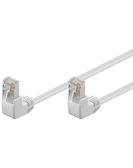 CAT 5e Kabel łączący 2x 90 pod kątem,F/UTP, Biały - Długość kabla 0.25 m