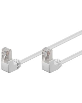 CAT 5e Kabel łączący 2x 90 pod kątem, F/UTP, Biały - Długość kabla 1 m